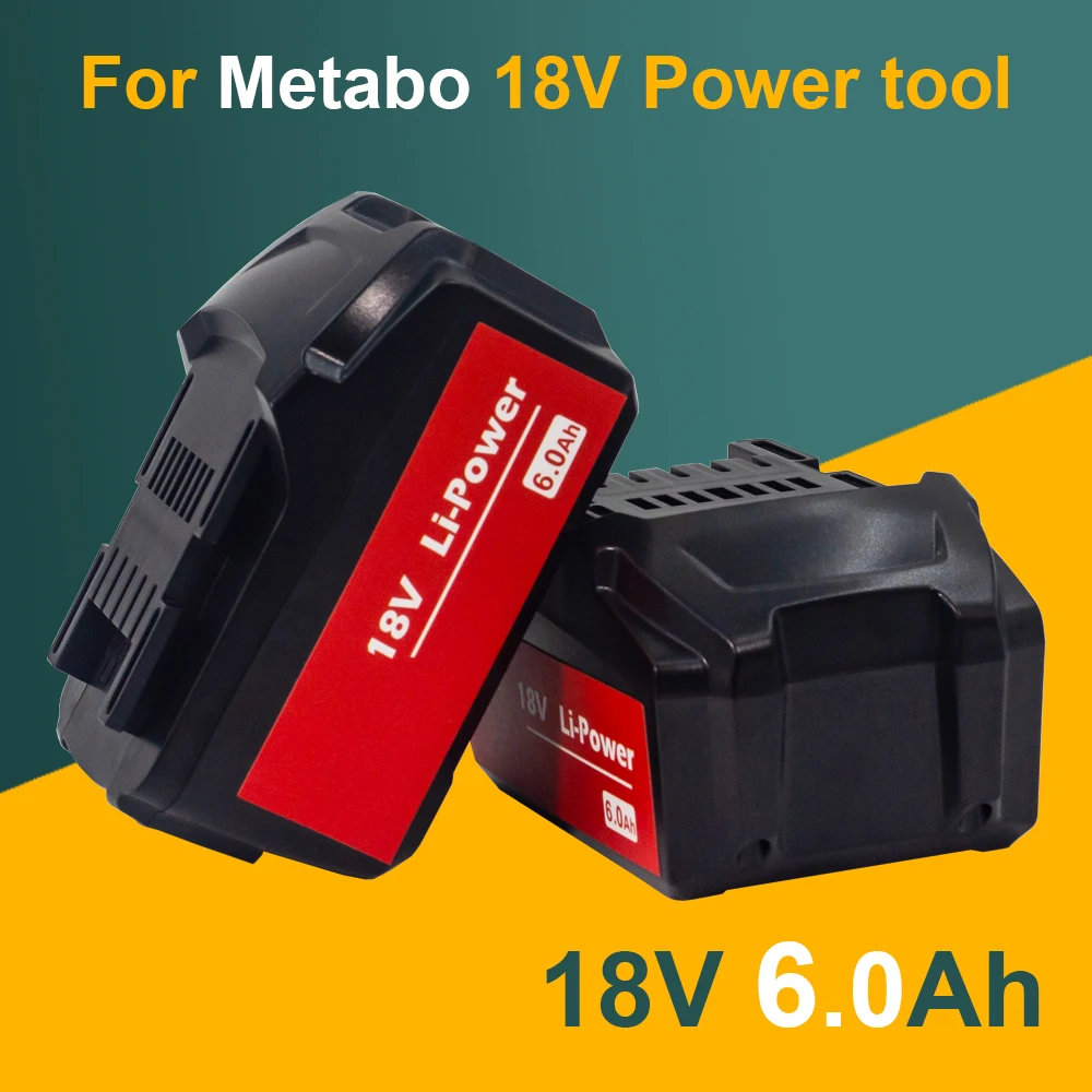 Imagem -02 - Bateria para Ferramenta Elétrica sem Fio Metabo Drivers de Broca Martelos de Chave 18v 6000mah 6.0ah 625592000 625591000