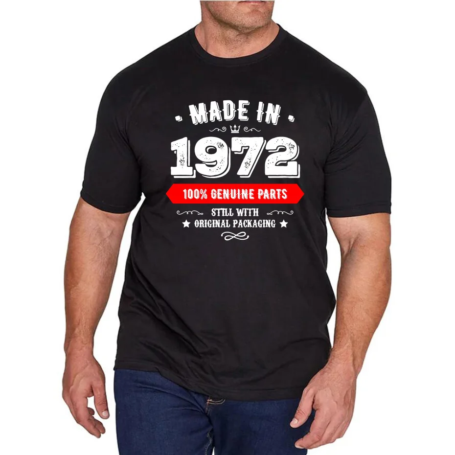 Premium Vintage Made in 1972 Legend Was Born In 1972 T-shirt Aged to Perfection All Original Parts T Shirt 100_ Genuine TeeShirt