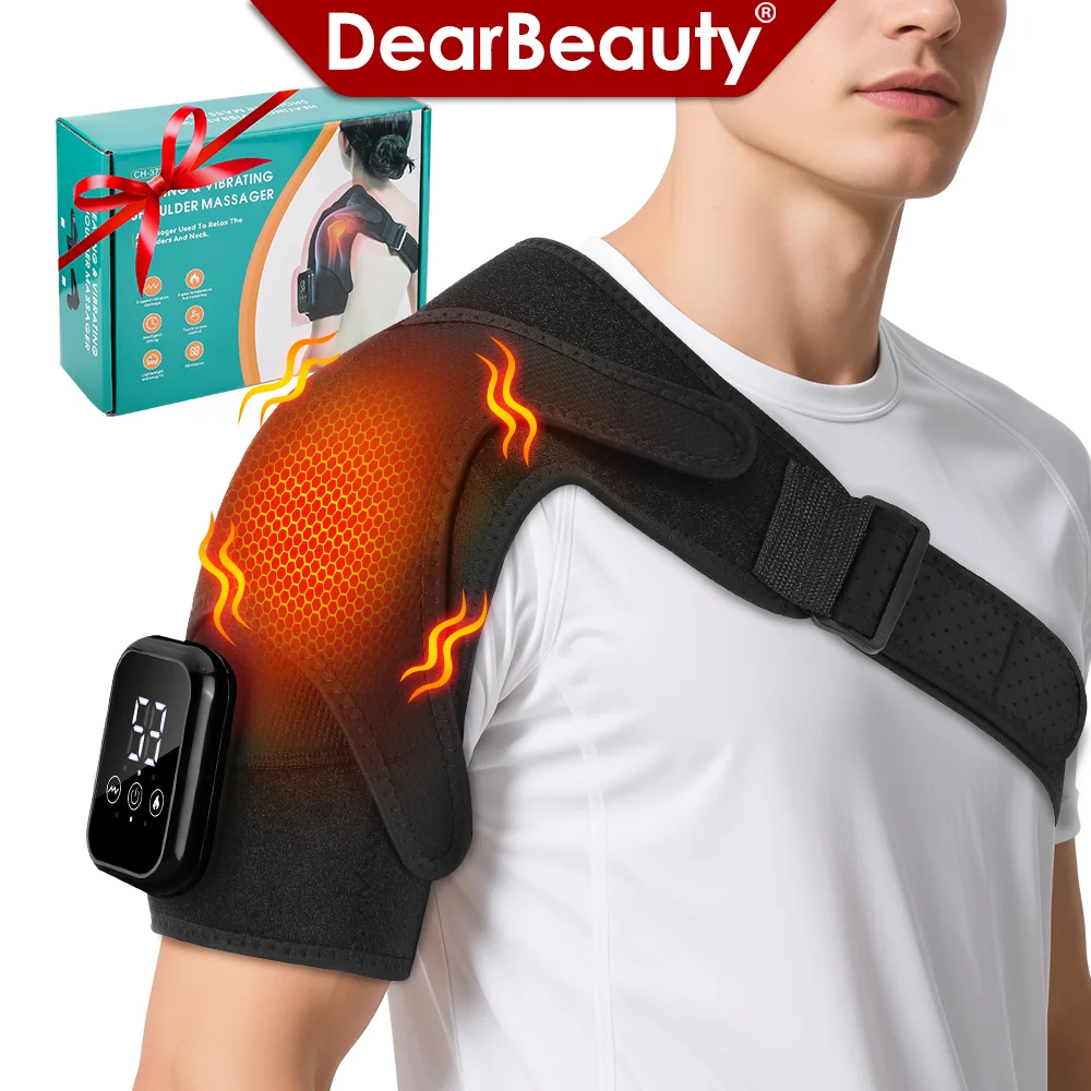 

Portable Shoulder Massage Belt 3 Levels Adjustable Heating Vibration Shoulder Support Brace Wrap Pad Massage Relaxation Cordless