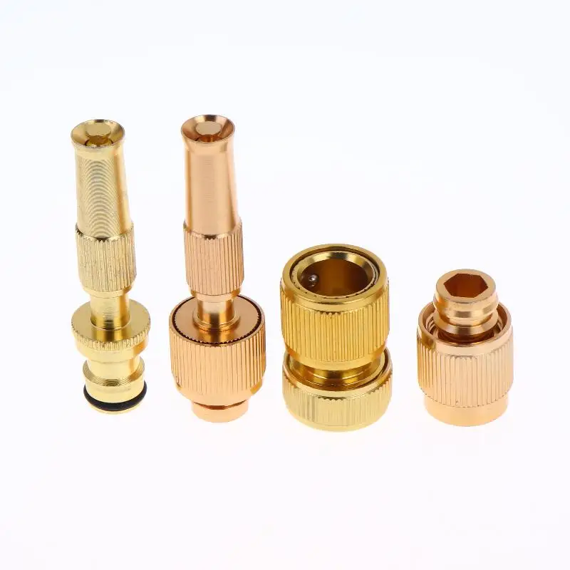 1 Set Home Hose Adjustable Pressure Garden Sprinkler Spray Nozzle Water  Brass High Pressure Direct Spray Quick Connector