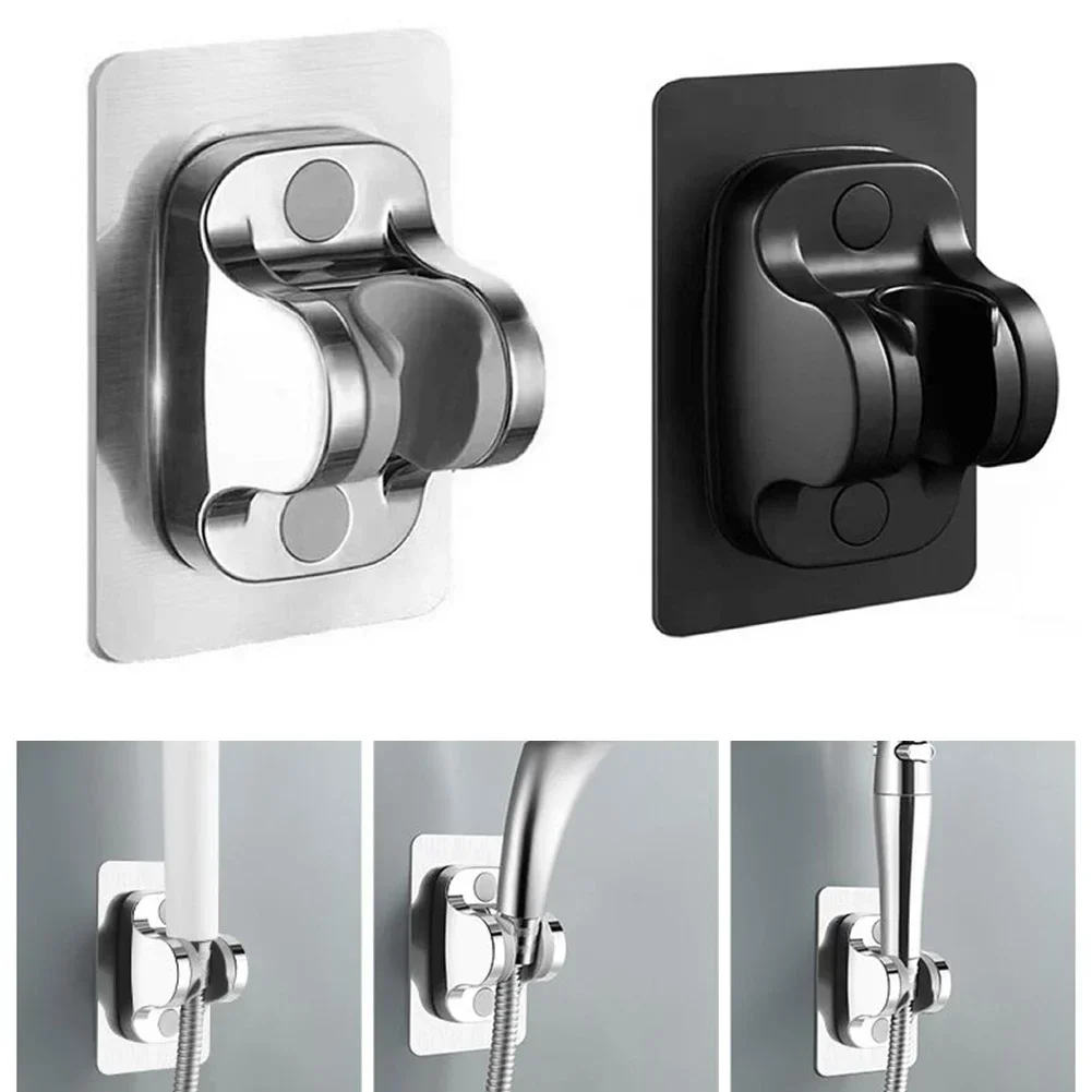 Douchekophouder Beugels Zwarte zuignap Wandmontage Verstelbare ondersteuning voor badkameraccessoires zonder boorstandaard Bad