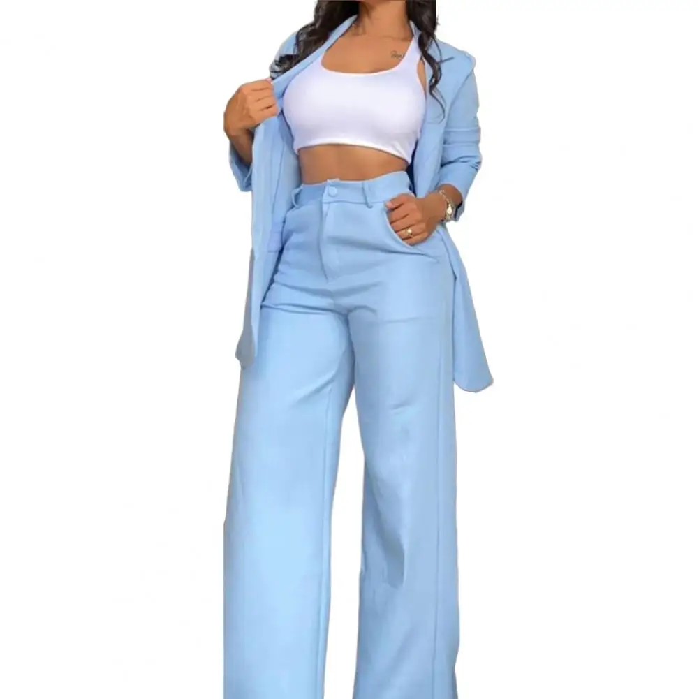 Conjunto de chaqueta de poliéster para mujer Conjunto de traje de negocios elegante para mujer con pantalones blazer Traje de trabajo de oficina elegante para mujer