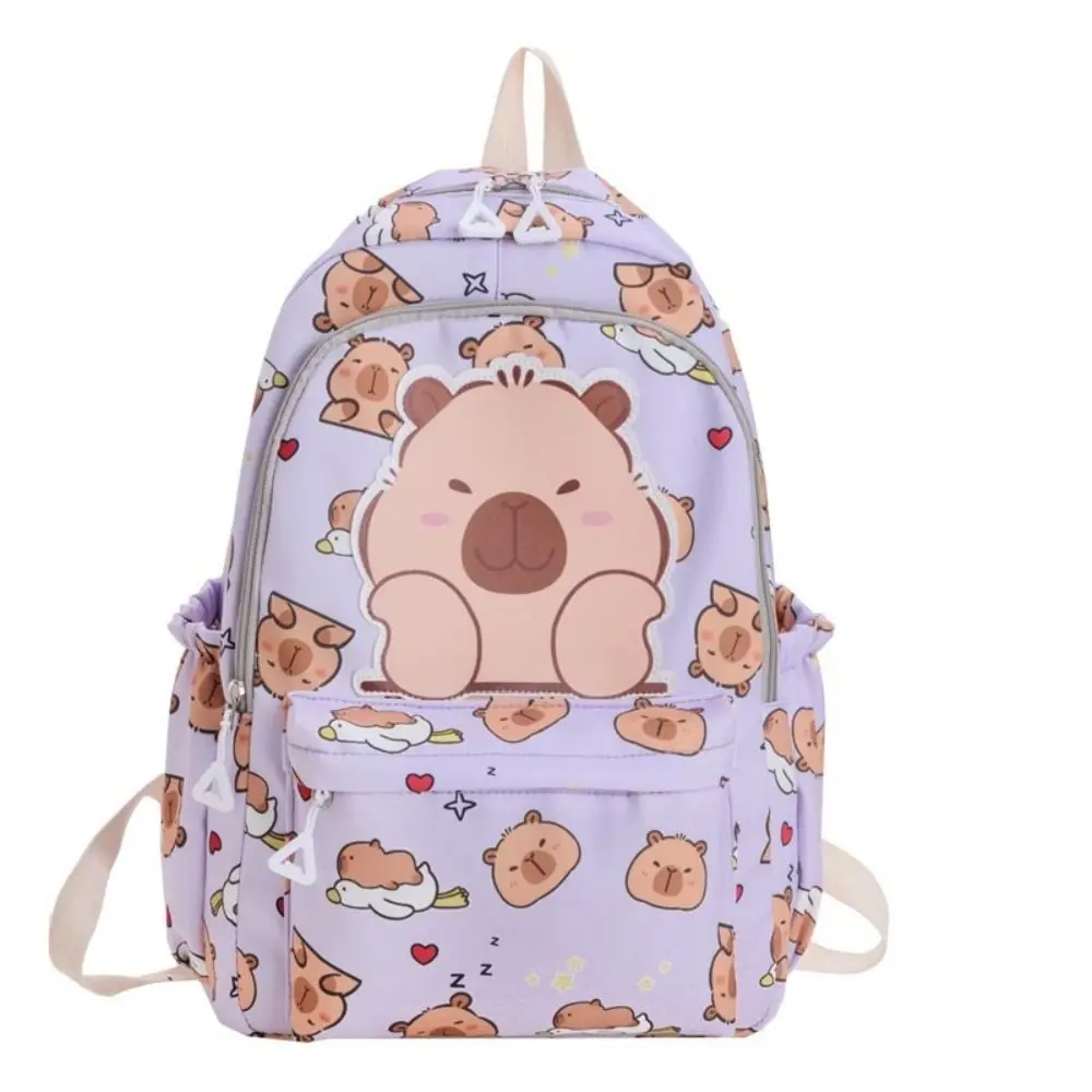 Mochila escolar de nylon de alta qualidade, mochila capivara de grande capacidade, à prova d'água, para viagem, meninos/meninas