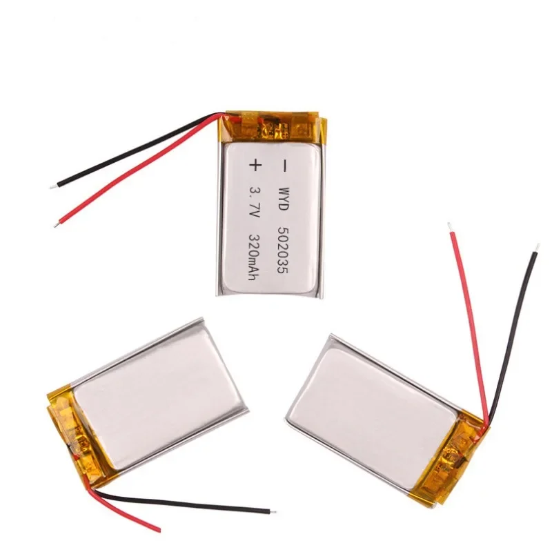 10 PCS 3.7V 320mAh Lithium Polymer Lipo Rechargeable Battery 502035 For MP3 GPS Bluetooth Headset Camera Recorder Smart watch