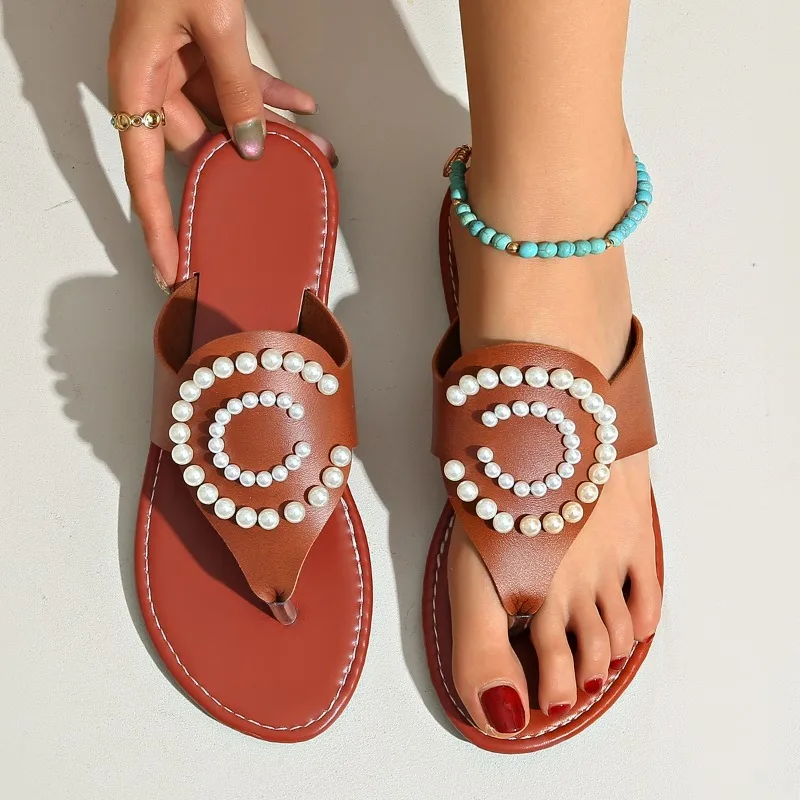 Women Rhinestone Heart Thong Slingback Sandals Faux Leather Flat Elastic Strap Bohemian Summer Beach Vacation Casual Dress Shoes