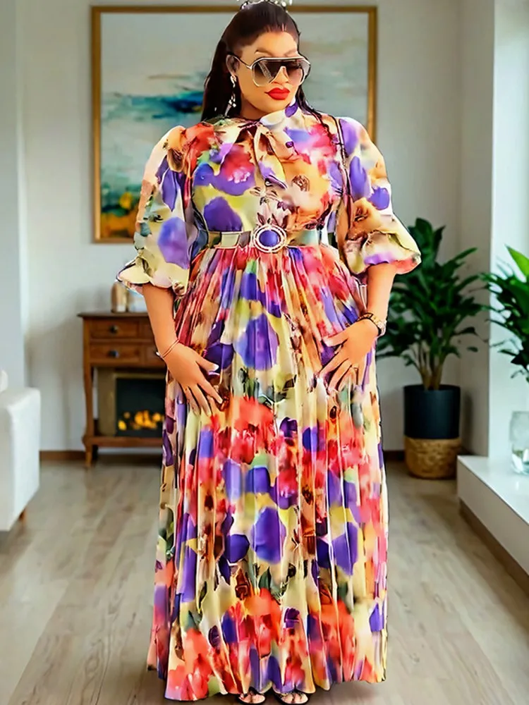 African Dresses For Women Elegant Polyester 2025 New Muslim Fashion Abayas Dashiki Robe Kaftan Long Maxi Dress Turkish Africa