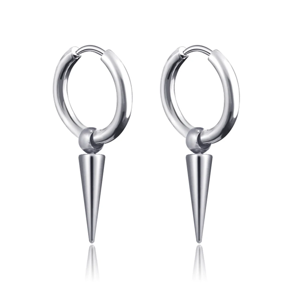 Lange hängende Kreuze Blätter Anhänger Creolen Frau Ohrringe Mann Vintage Edelstahl Hip Hop Ohr Piercing Schmuck Zubehör