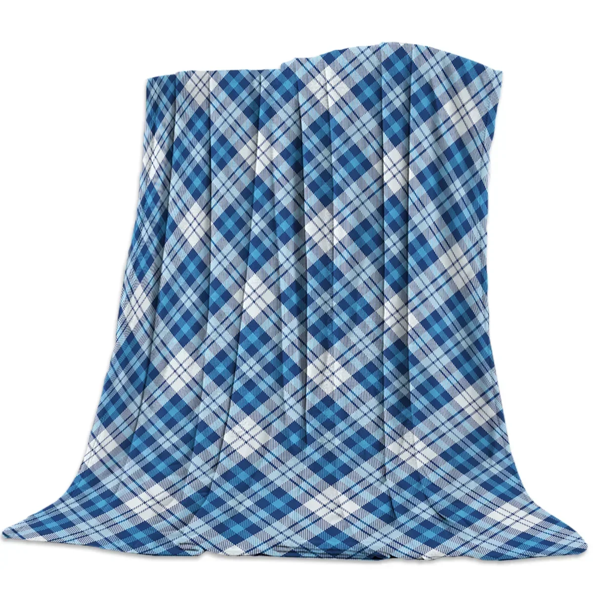 

Baby Blanket Green Plaid Lines Vintage Style Flannel Babes Carpet for Bed Sofa Soft Portable Fleece Throw Funny Plush Bedspread