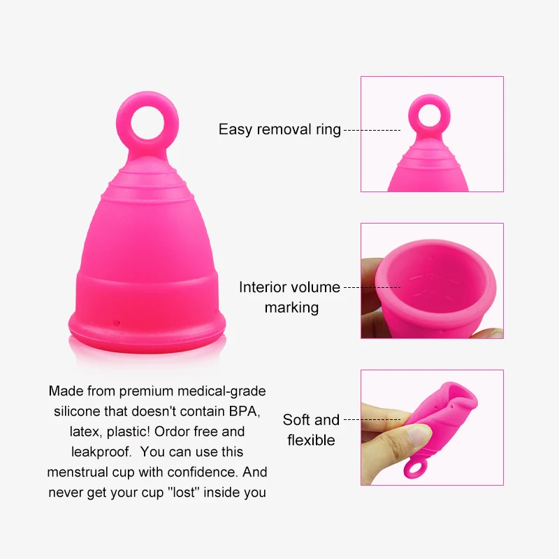 Certified Menstrual Cup Applicator Set Woman Replace Tampon Medical Grade Silicone Menstruations Period Cup Health Care Products