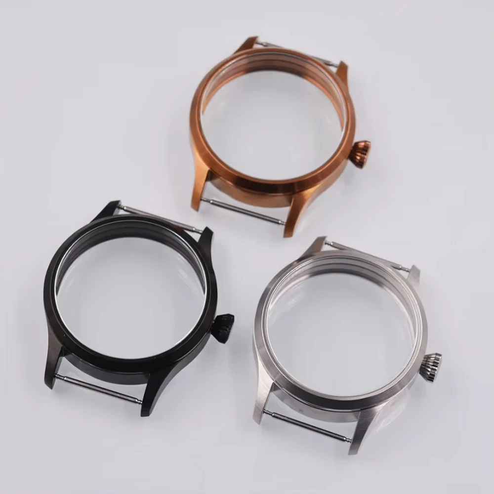 

Sapphire Glass Case For ETA 6497 6498 ST3600 3620 Movement Solid Steel Watch Case 42mm