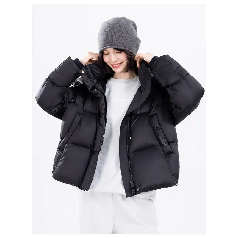 Women New Fashion Casual Sports Hundreds of Short Premium Cotton Clothes Casual Net Red Thickened Hooded Cotton Coat Winter