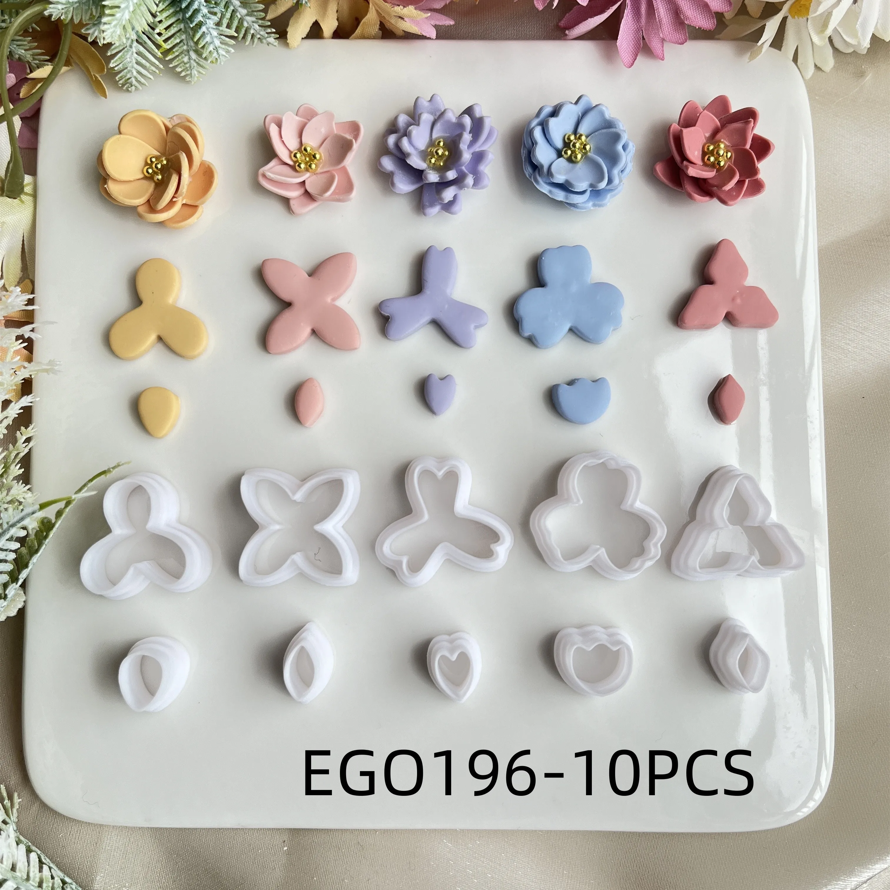 Plant flowers petal shapes of different sizes clay mold cutter with high precision DIY handmade earrings jewelry making