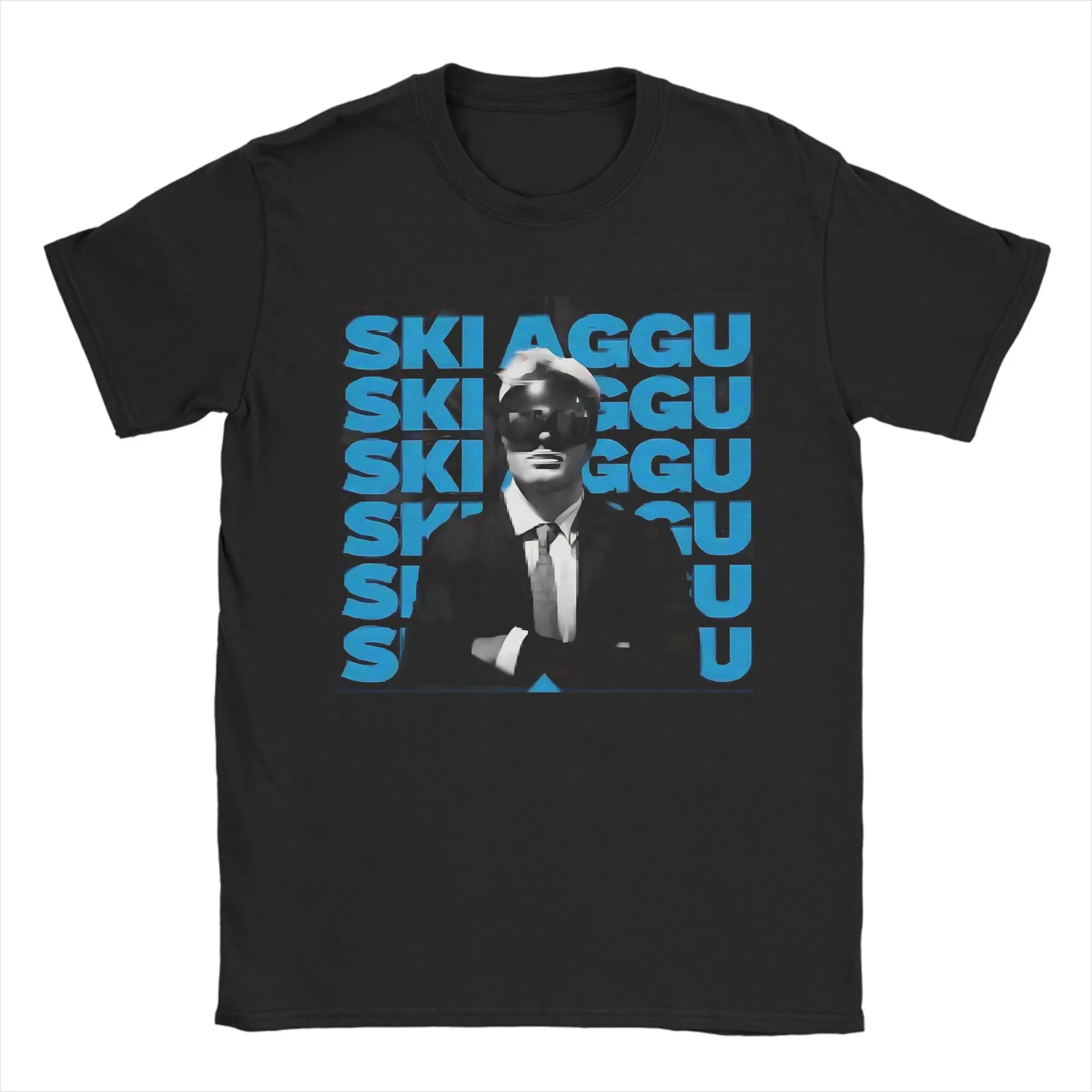 

Мужские футболки Ski Aggu Rapper, модная хлопковая футболка с короткими рукавами, топы с круглым вырезом, 4XL 5XL