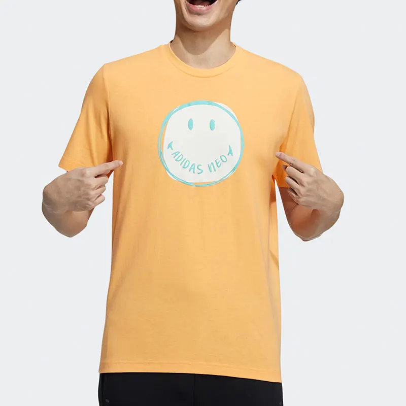 

Официальная аутентичная мужская летняя спортивная футболка с короткими рукавами и смайликом нового сезона Adidas GP5780
