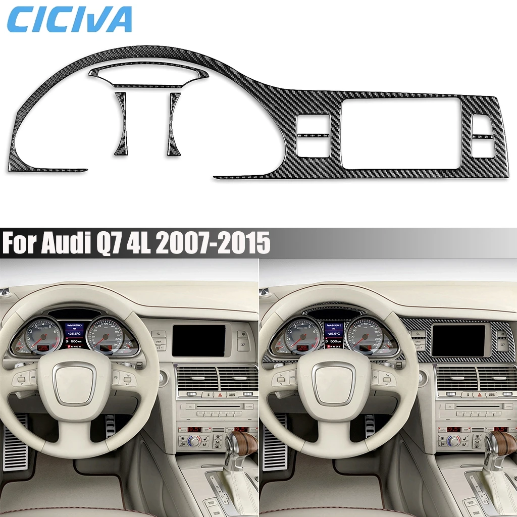 

Carbon Fiber Car Accessories Dashboard Speedometer Navigation Set Interior Cover Modified Trim Sticker For Audi Q7 4L 2007-2015
