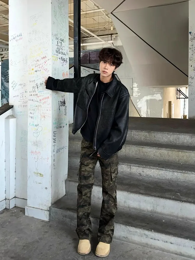 Pantaloni da lavoro mimetici americani High Street da uomo Autunno Inverno Grandi pantaloni lunghi slim fit dal design ket Pantaloni coltello