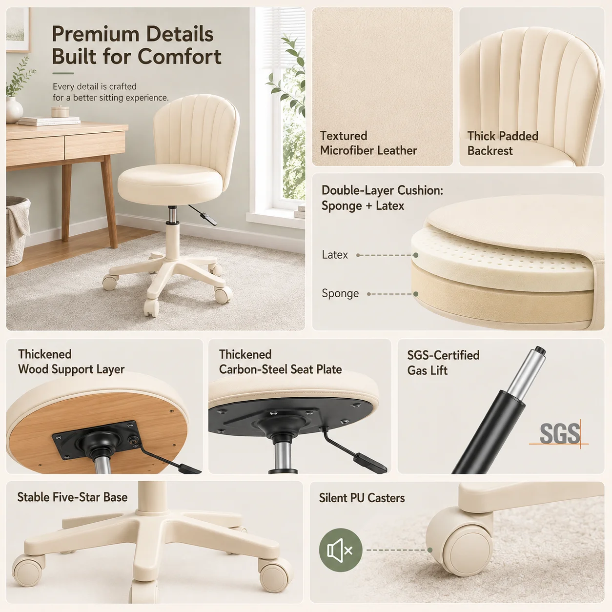 Krzesło do makijażu AOLIVIYA, – Beauty Makeup Table recenzja i cena