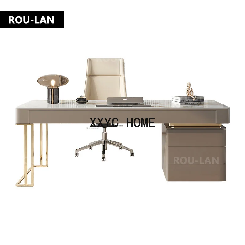 

Rock Slab Desk Small Apartment Scandinavian Study Luxury Office Desk Computer Desk Modern Writing