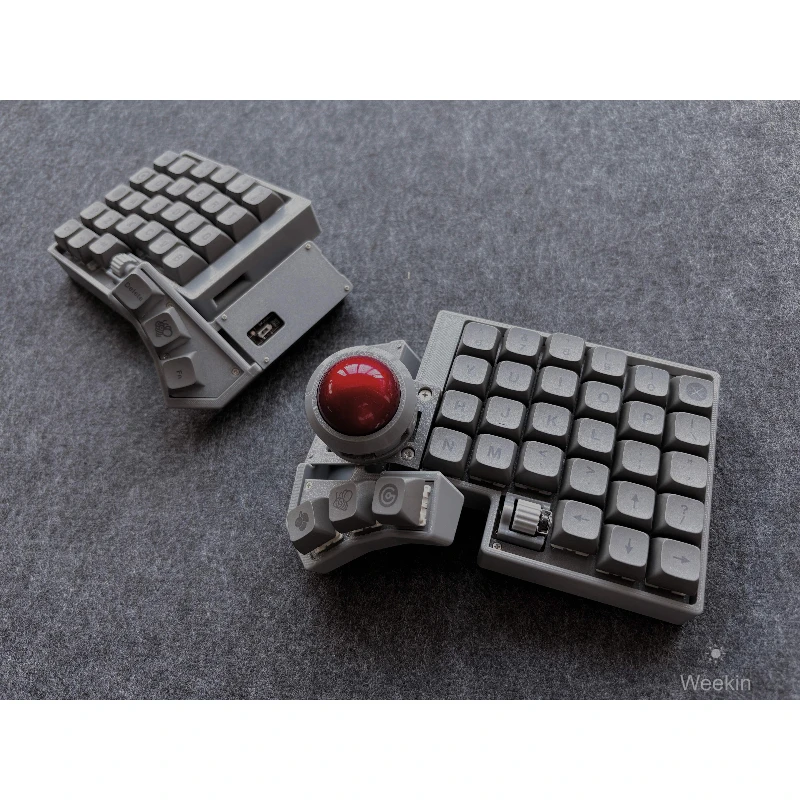 CCK-BALL Split-toetsenbord Draadloos Dual-mode Hot-swappable Trackball Split-toetsenbordkit Aangepast ZMK Office Gaming-toetsenbord Cadeau