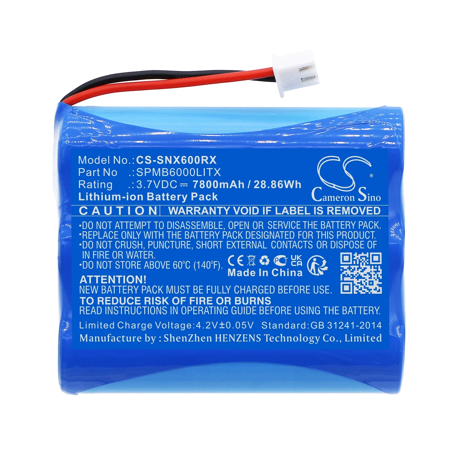 Remote Controller Battery For Spektrum SPMB6000LITX Transmitter iX12 NX6 NX8 Capacity 7800mAh / 28.86Wh Color Blue Volts  3.70V