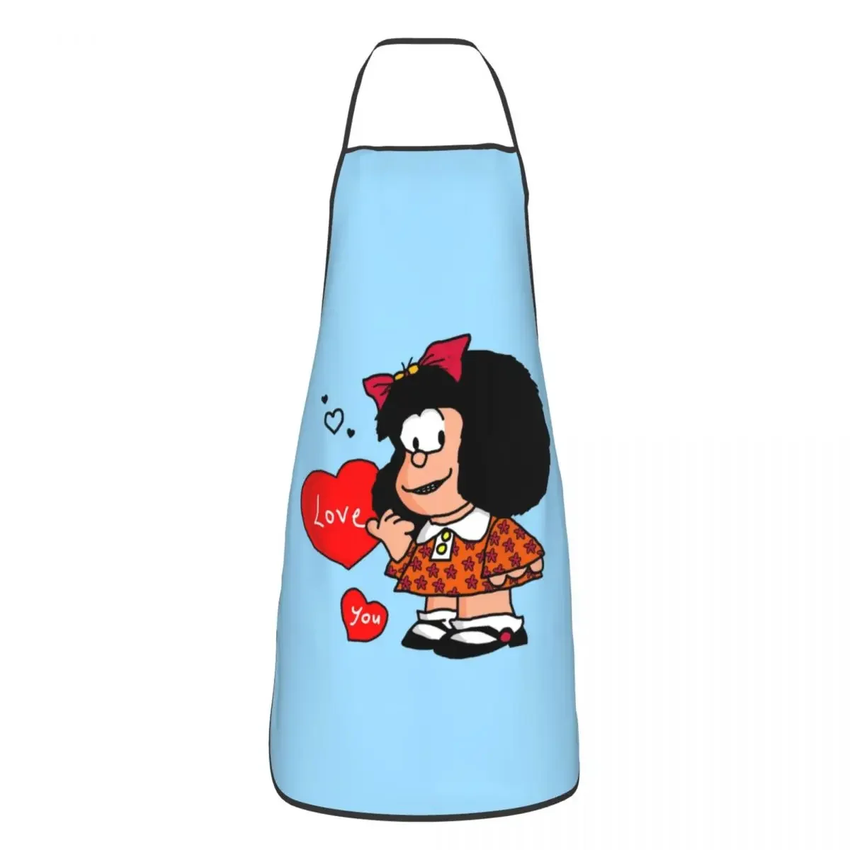 

Unisex Mafalda Love You Kitchen Chef Cooking Baking Apron Women Men Cartoon Quino Comic Tablier Cuisine for Painting