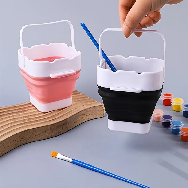 1pc Mini Foldable Color Mixing and Brush Washing Bucket, Small Portable Brush Washer for Art Students' Sketching and Painting