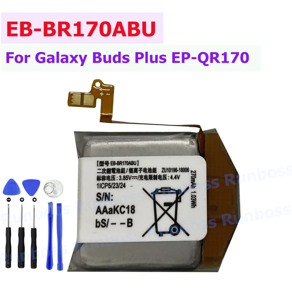 New EB-BR170ABU 42mm 270mAh Battery For Samsung Galaxy Buds Plus EP-QR170 R170 BR170 Earphone Compartment Battery SM-R170