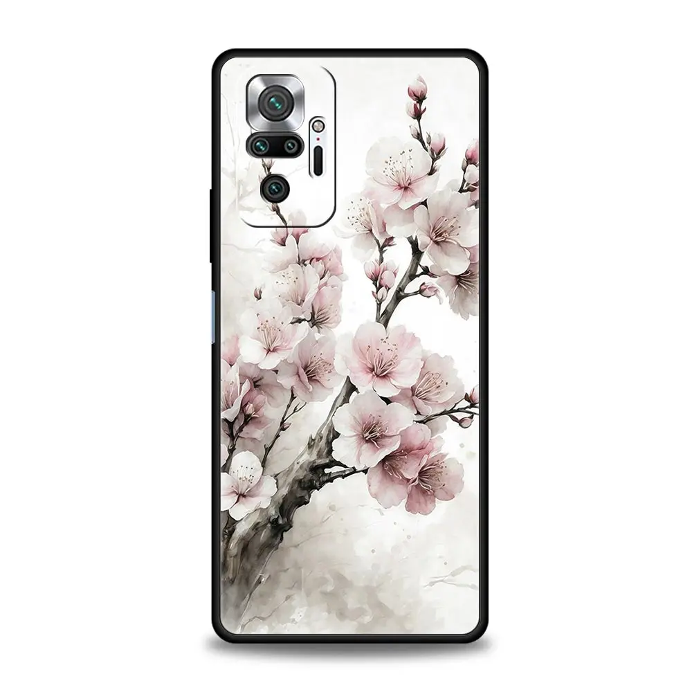 Cherry Blossom Tree Phone Case For Xiaomi Redmi Note 13 12 5G 9S 9 8 10 11 Pro 4G 9T 13C 12C 10C 9C 9A 7 Pro Soft Silicone Cover
