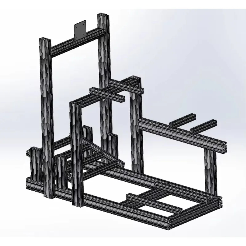 Simple Racing Cockpit Rig With Single Triple Monitor Stand 6000 Series Anodized Aluminum Extrusion Profiles For Driving Training