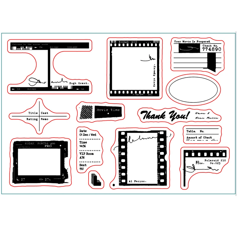 KLJUYP Afternoon Movie Stamps Scrapbook Paper Transparent Clear Handmade Decoration Gifts Rubber Stamp for Card DIY Scrapbooking