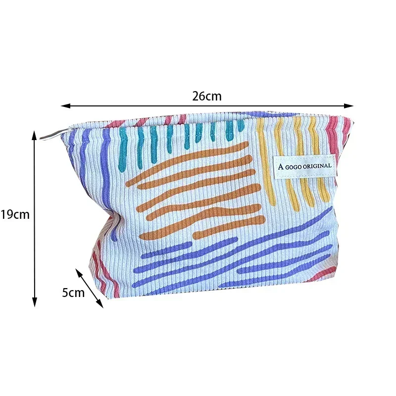 Travel Women Cosmetic Bag Color Stripes Flower Makeup Bags Necessaries Organizer Case Fashion Lady Girls Make Up Phone Case