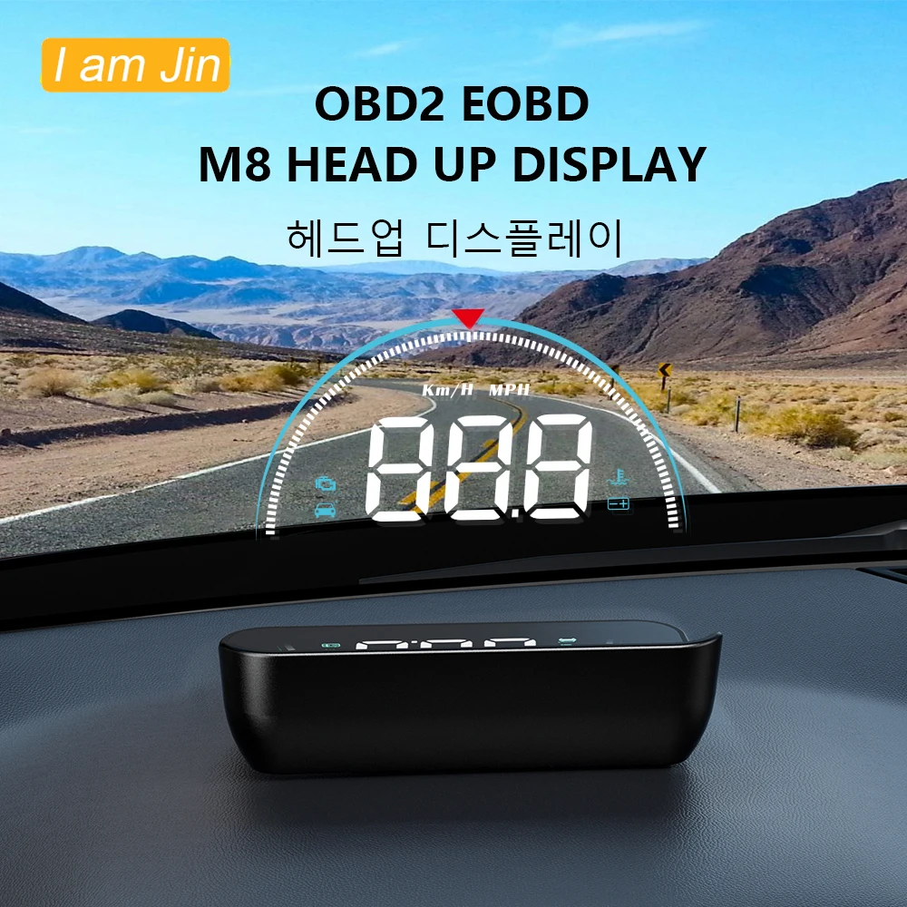 

M8 HUD Head Up Display Car OBD2 II EUOBD Overspeed Warning System Projector Windshield Auto Electronic Voltage Alarm Water Temp