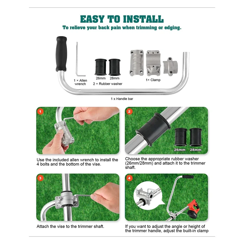 String Trimmers Handle,Lawn Trimmer Handle Grip Ergonomic Trimmer Grip Weed Eater Handle Trimmer Handle For Weed-ABGL