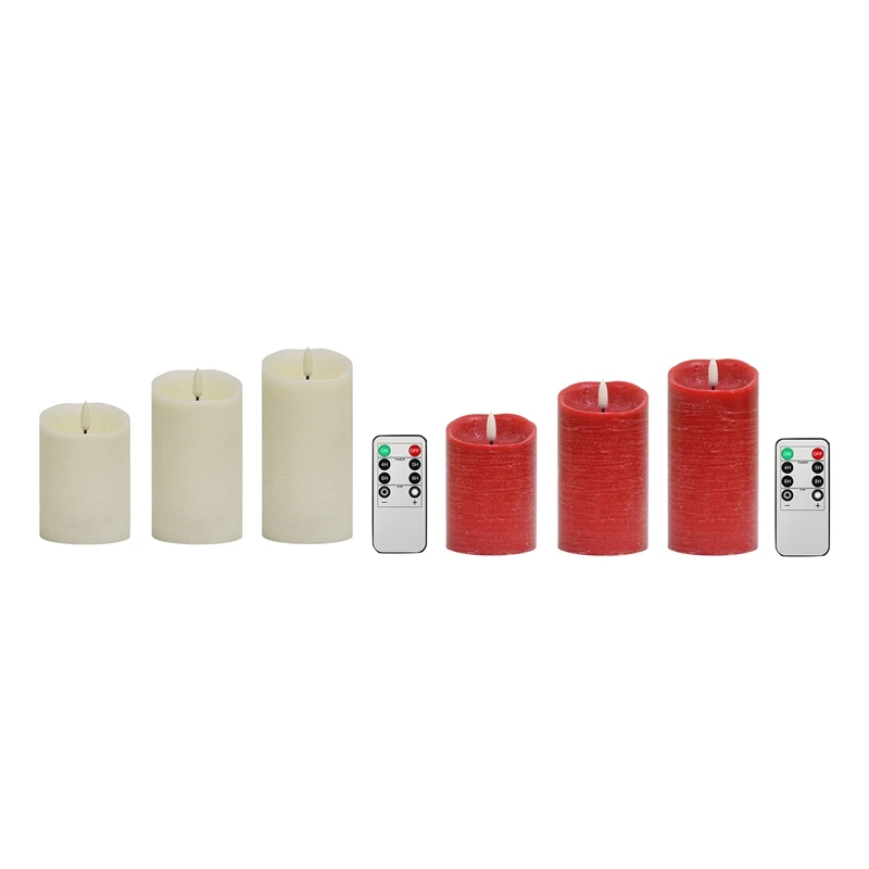 

3D Flickering Candle Light Battery Operated Remote Time Control LED Moving Wick Dancing Flame