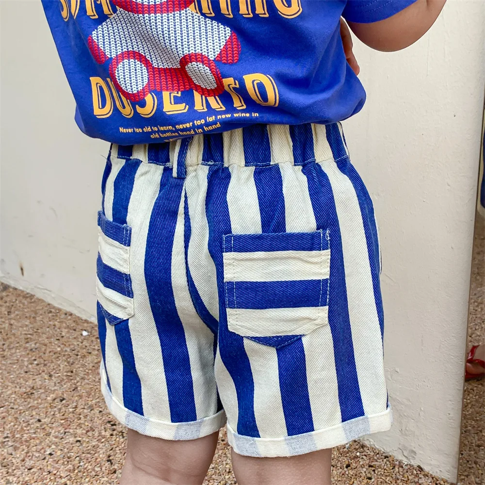 2022 Summer Girls Boys Casual Stripe Shorts Baby Kids Children Cute Print Shorts