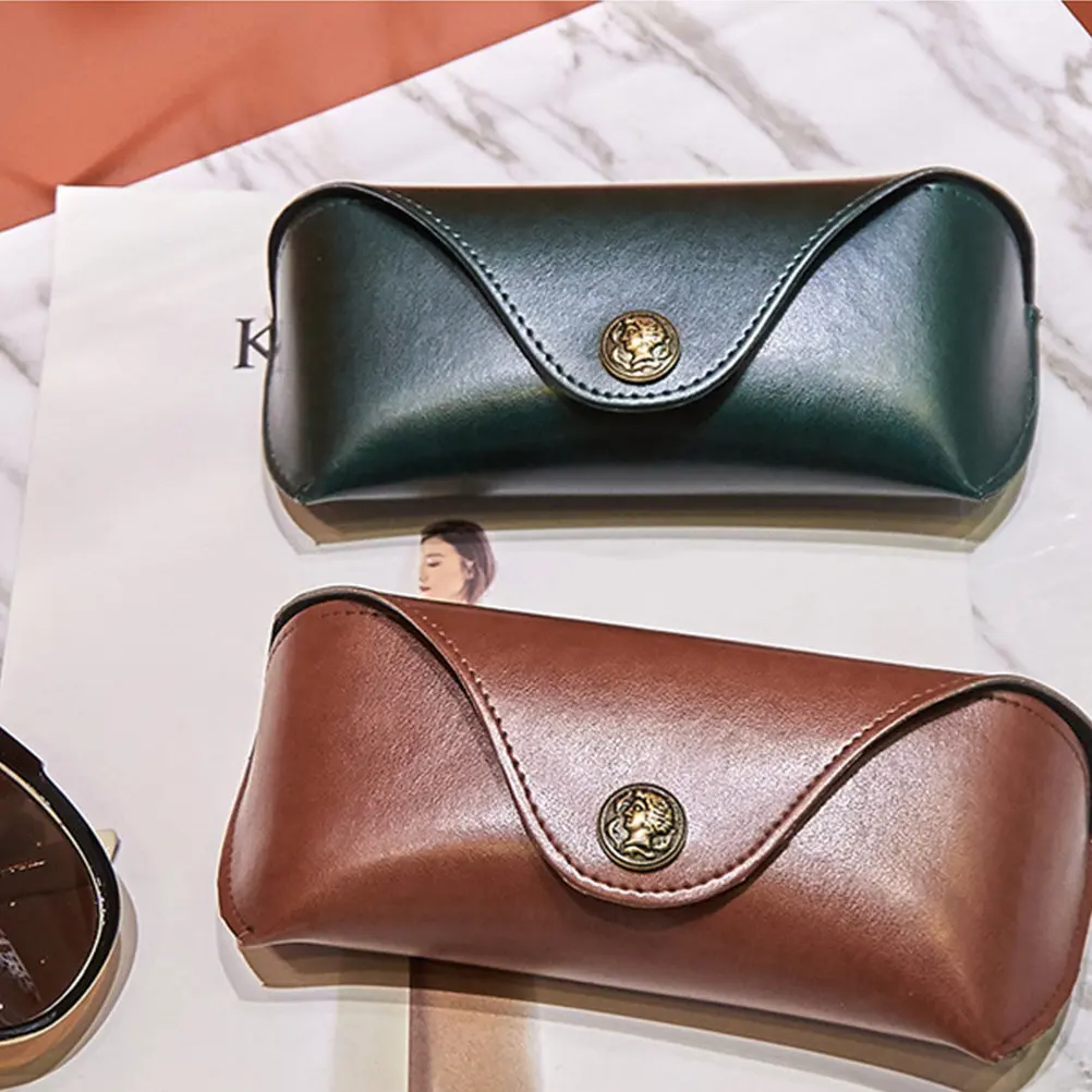 1Pcs Soft PU Glasses Case Retro Style Handmade Minimalist Eyewear Storage Pouch for Prescription Sunglasses Travel