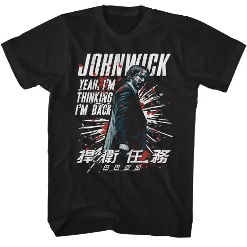 T-shirt John Wick Thinking I'M Back noir