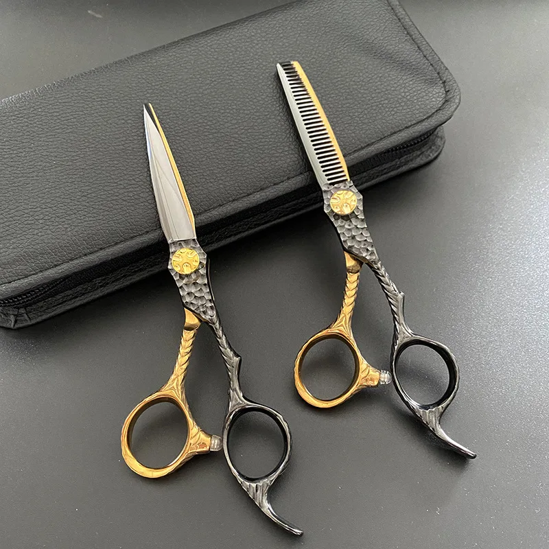 New Professional Japan 440C 6 \'\' Hair Cutting Scissors Flat Cutting Teeth Scissors Haircut Thinning Barber Haircutting Scissors