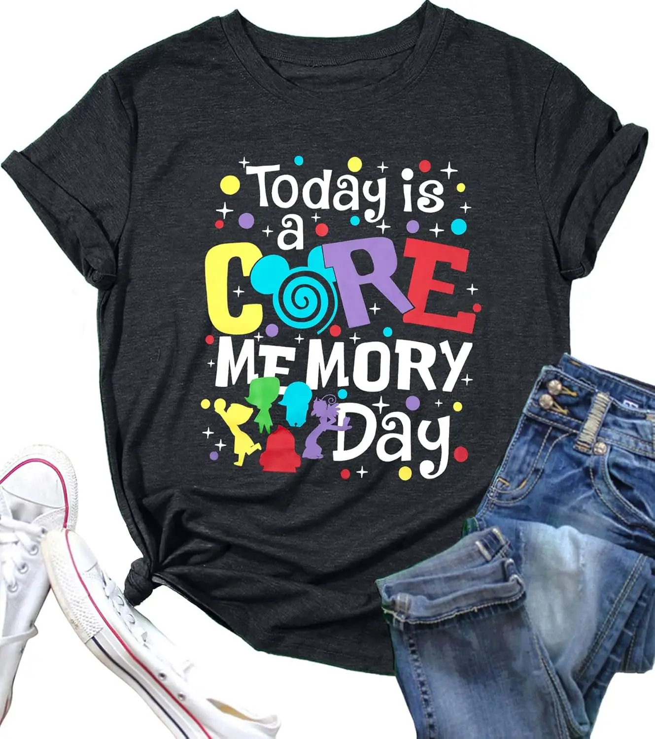 Camisa mágica para mujer, camisetas divertidas con estampado de letras del Día de la memoria de hoy es un núcleo, camisetas gráficas bonitas para vacaciones familiares, Camisas