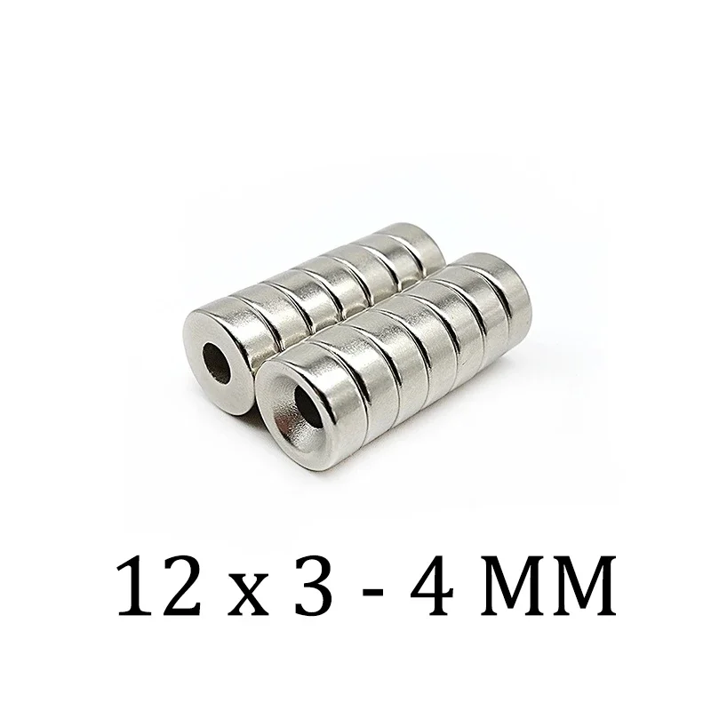 10/20/30/40 Pcs N52 Round Neodymium Magnet 12x3-4mm Countersunk Hole Fridge Magnet Rare Earth Permanent Magnetic imanes Disc