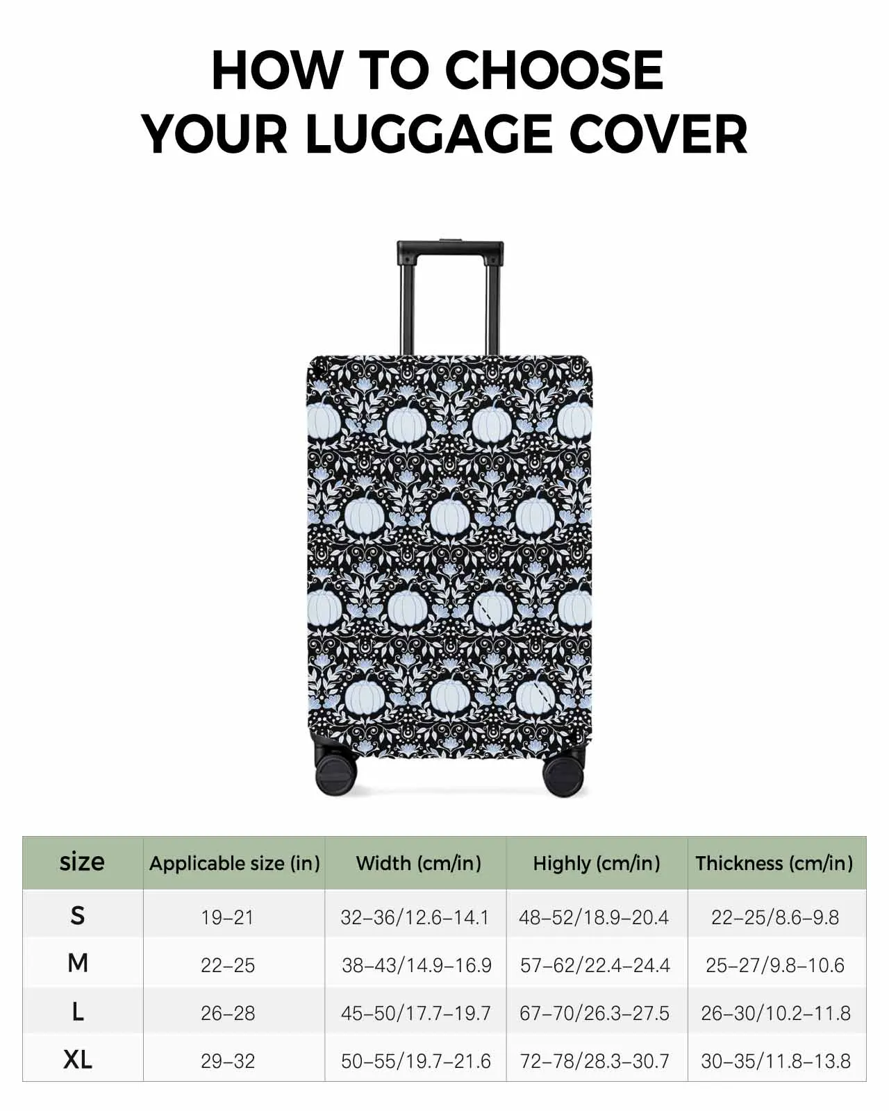 Pumpkin Flower Dots Luggage Cover Elastic Baggage Cover For 18-32 Inch Suitcase Case Dust Cover