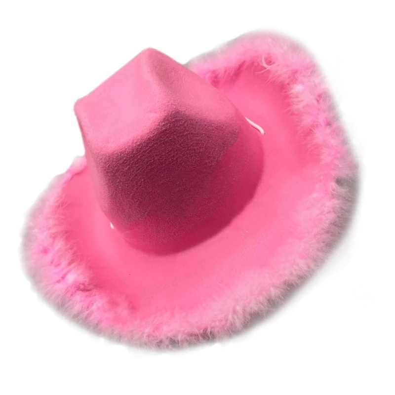 Breathable Plush Cowboy Hats for Woman Male Sunproof Windproof Cowboy Hats Drop Shipping