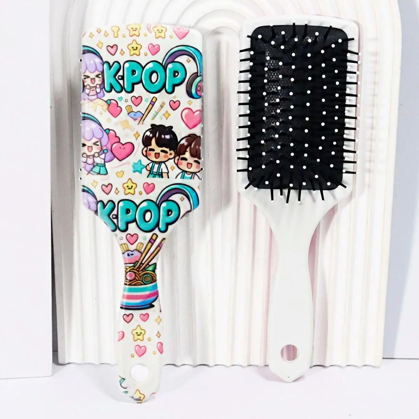 مشط وسادة هوائية على شكل موجة كورية من K-pop، طباعة Kpop لطيفة، مناسب لتقديم الهدايا، خاص للشعر المستعار الحقيقي #4
