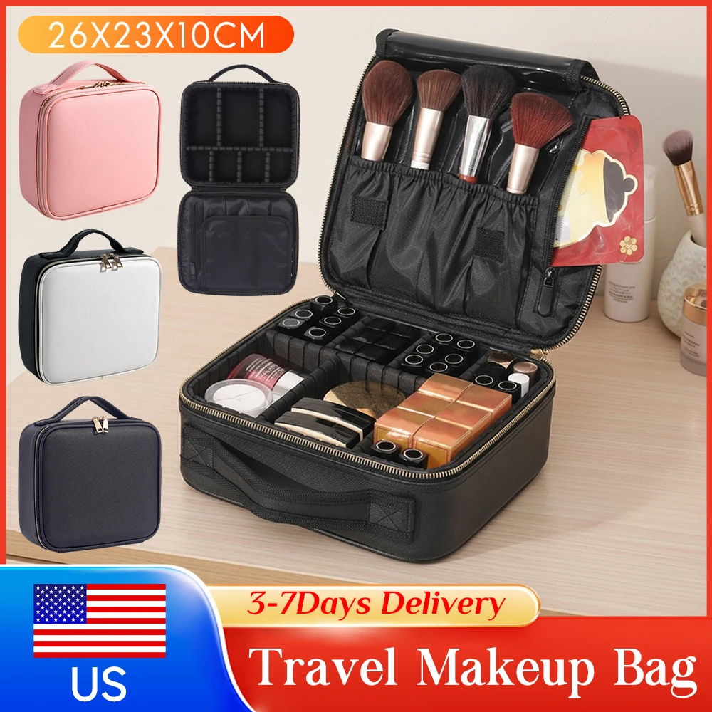 

Косметичка-органайзер из водонепроницаемого нейлона для женщин, художников, для макияжа, путешествий, украшений и цифровых аксессуаров ﻿