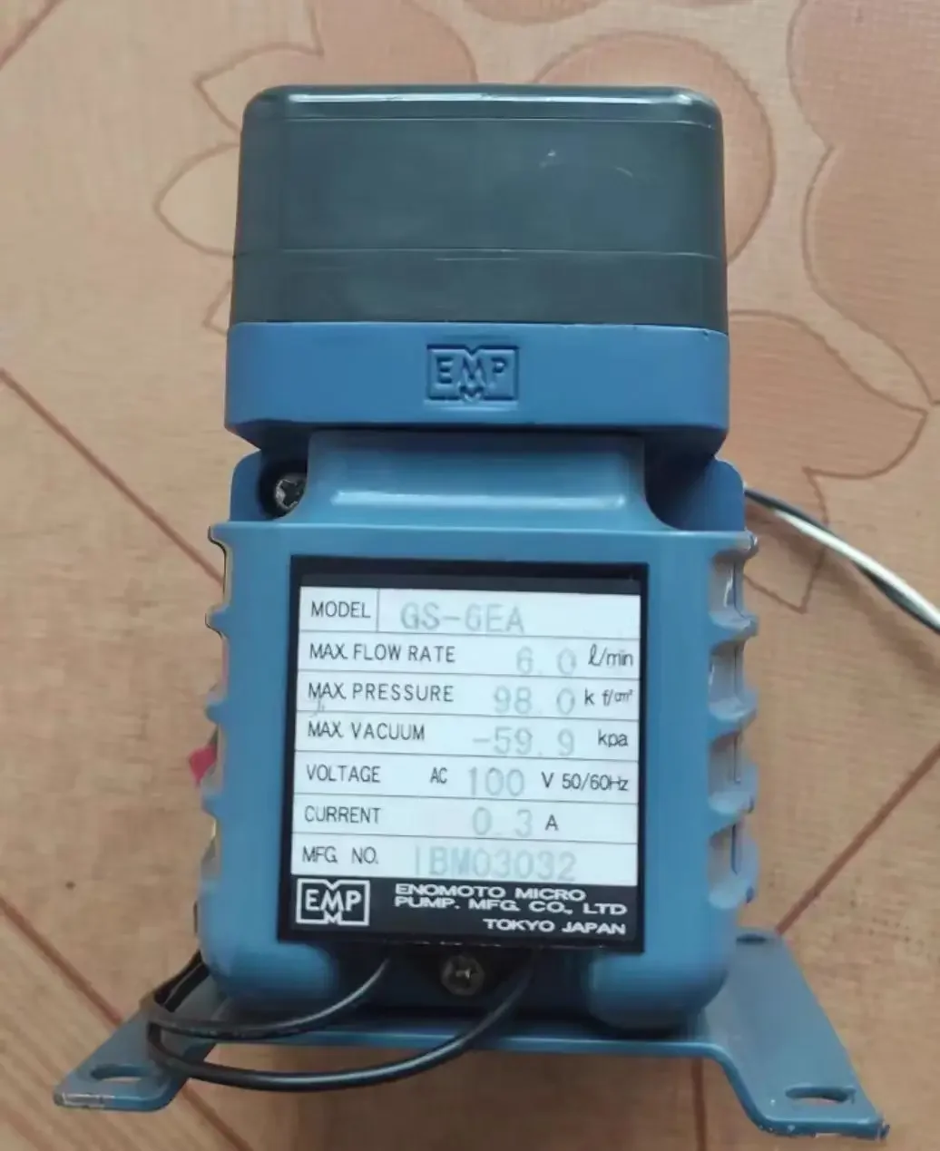 For EMP GS-6EA Diaphragm Pump Vacuum Pump 100V 0.3A 1 Piece for Laboratory and Industrial Use