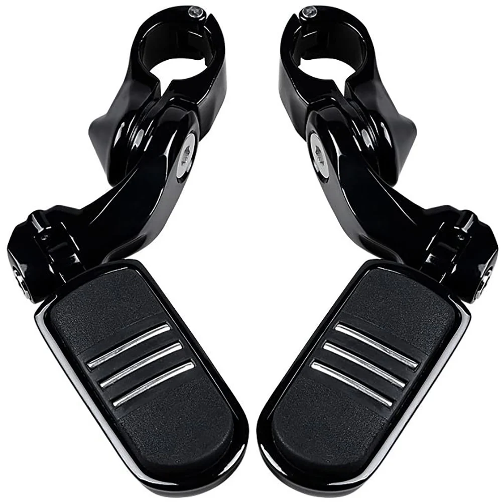 Motorcycle Foot Pegs Footrest Pedal Pad for Dyna Softail Cat Prints Style 32Mm 1.25 Inch Black