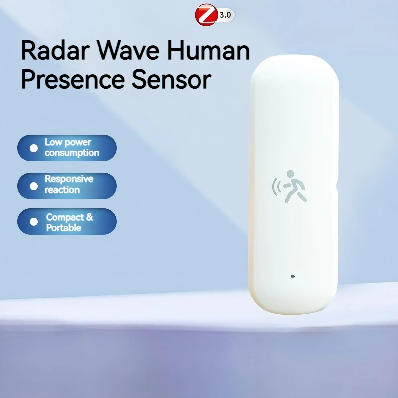 Zigbee Radar Wave Human Presence Sensor Remote Control Smart Home Linkage Sensor, Suitable for Home, School, Hospital, Hotel