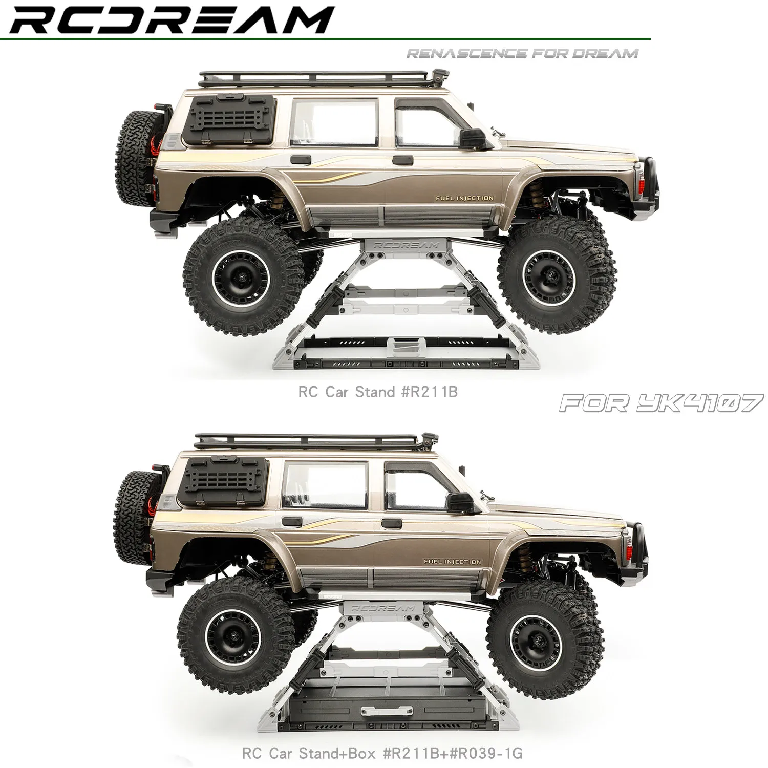 RCDream 1/10 RC Car Parking Stand Bracket Crawler Prop Up Holder Rack Repair Support Bench Heightening Stand for YK4107 Y61