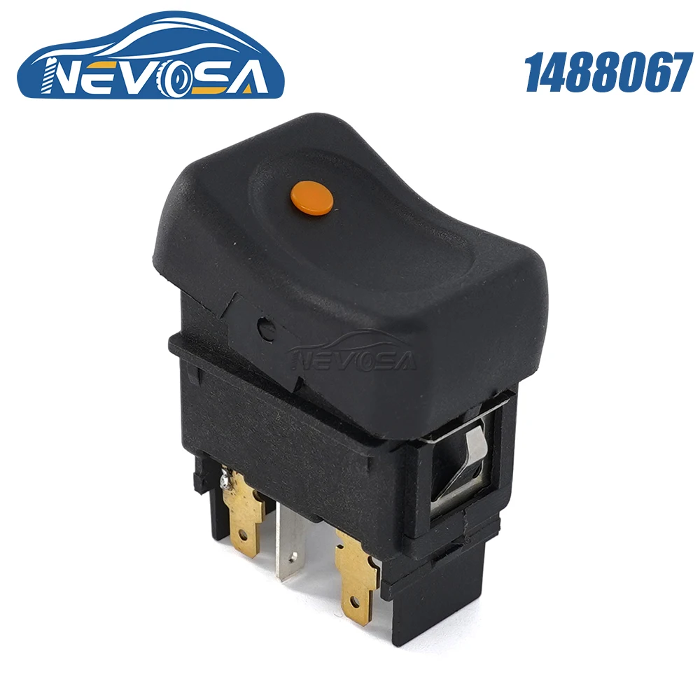 

NEVOSA 1488067 For Scania New Trunk Electroc Power Window Lifter Control Switch Regulatoe Single Button Car Accessories 6 Pins