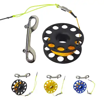 Tüplü dalış makara 30 metre parmak makara dalış çift uçlu cıvata ile basmalı klips tüplü dalış parmak makara makara dalış dalış için